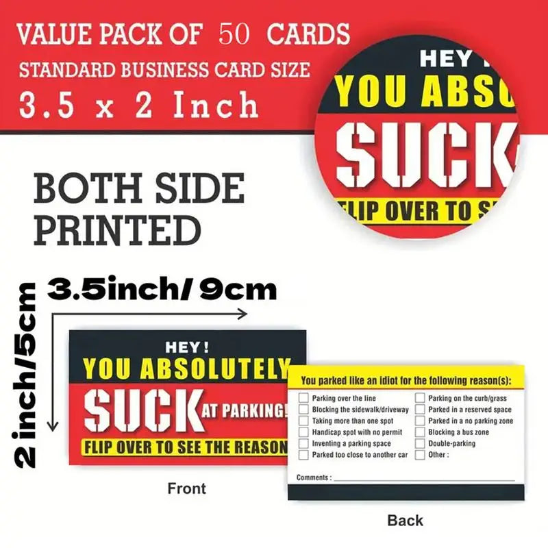 Bad Parking Cards You Absolutely Suck At Violation Tickets Funny