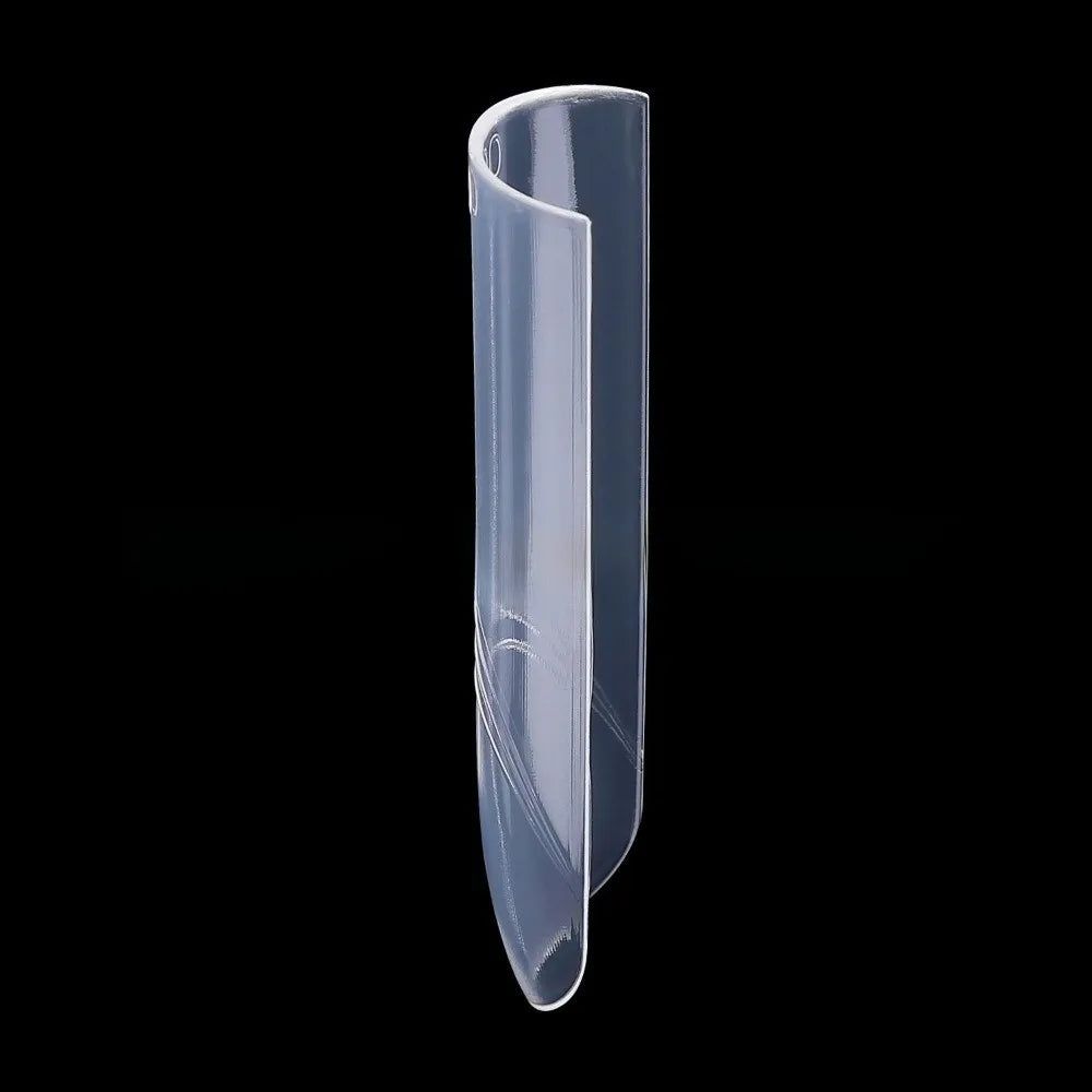 Coffin Shape Sandwich Nail Forms Natural Clear Almond Art Tips Zpaxo