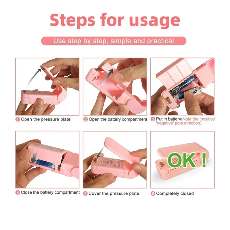 Mini Heat Bag Sealing Machine Package Sealer Bags Thermal Plastic