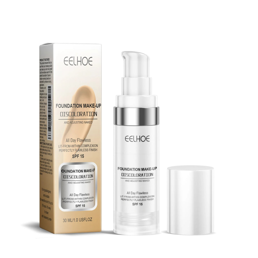 Color Changing Foundation Serum for Natural Glow Lightweight Full Coverage Long Moisturizing Finish 30ml Sensitive Skin Friendly Zpaxo 1PC