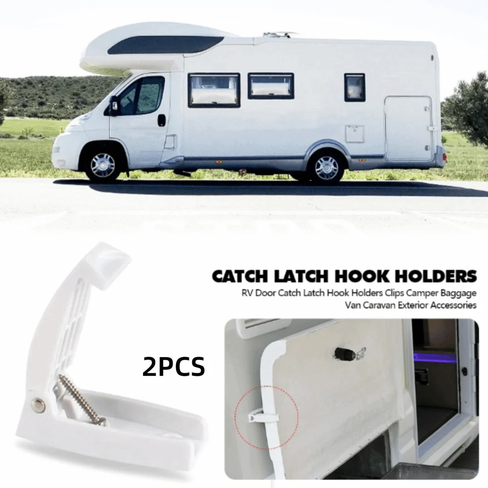Bracket White RV Door Catch Plastic Rounded Compartment Lock Zpaxo