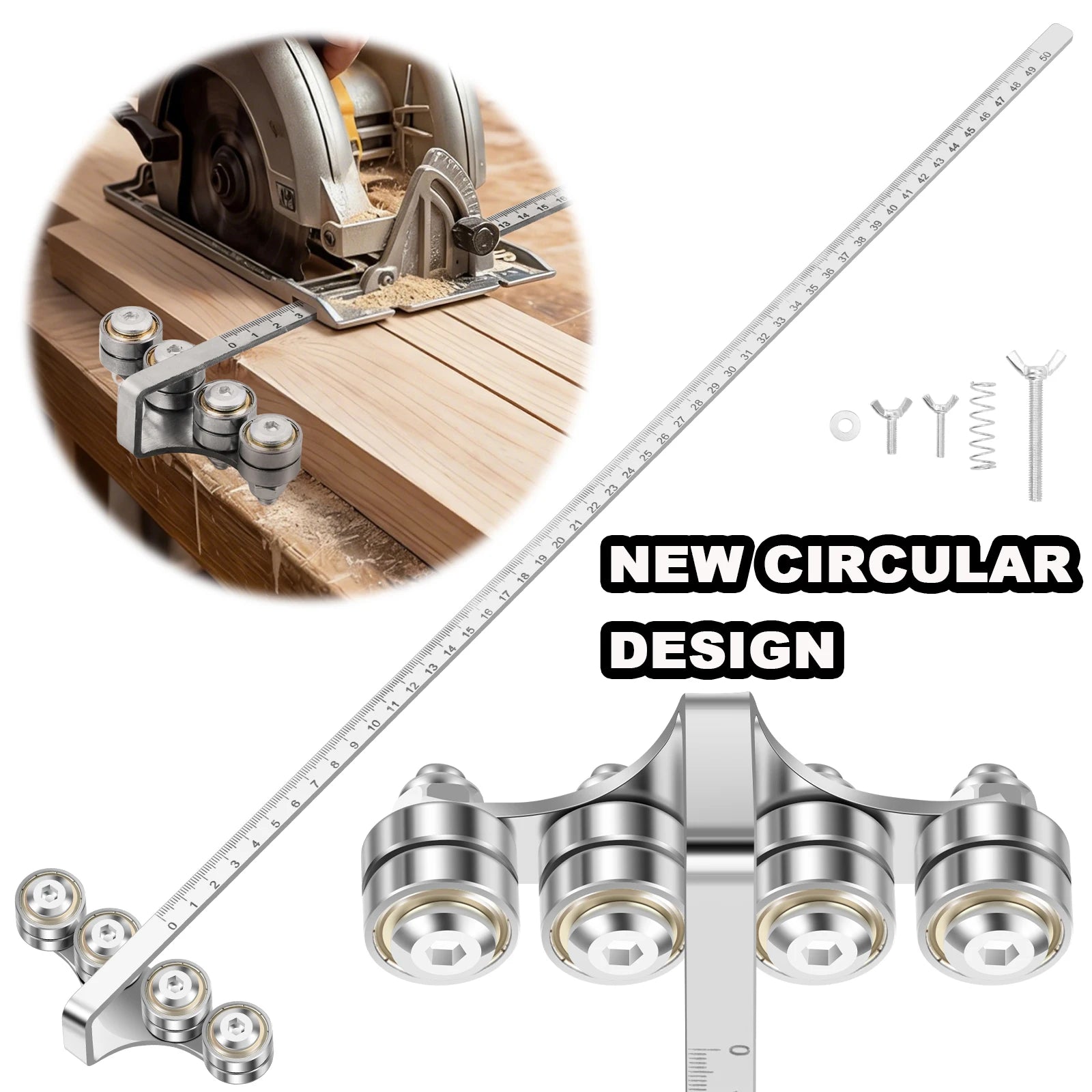NEW Upgraded Circular Saw Guide Rail Positioning Calipers Stainless Steel Adjustable Precision Cutting Guide for WoodworkingDIY Zpaxo