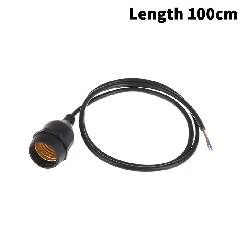 Waterproof E27 Lamp Holder Power Cord Socket 20 30 50 100 Outdoor Zpaxo Black 1M