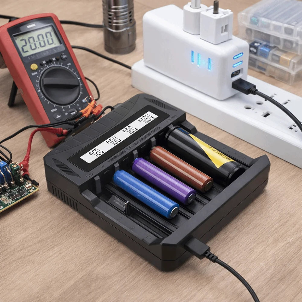 4 Slots Lithium Battery Charger 1 2V-1 5V Ni-MH 3 7V-4 2V Li-ion LCD Zpaxo