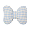 Pink Color Bowknot Pillows Plaid Interior Cute Design Car Seat Neck Rest Grid Pattern Bowknot Shape Bow Shape Pillow Adults Use Zpaxo Blue backrest