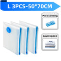 2/3/7 Pcs Vacuum Storage Bags for Clothes Heavy Duty with Hand Pump Space Saver Airtight Reusable Travel Storage Organizer Zpaxo 3PcsL-50x70cm
