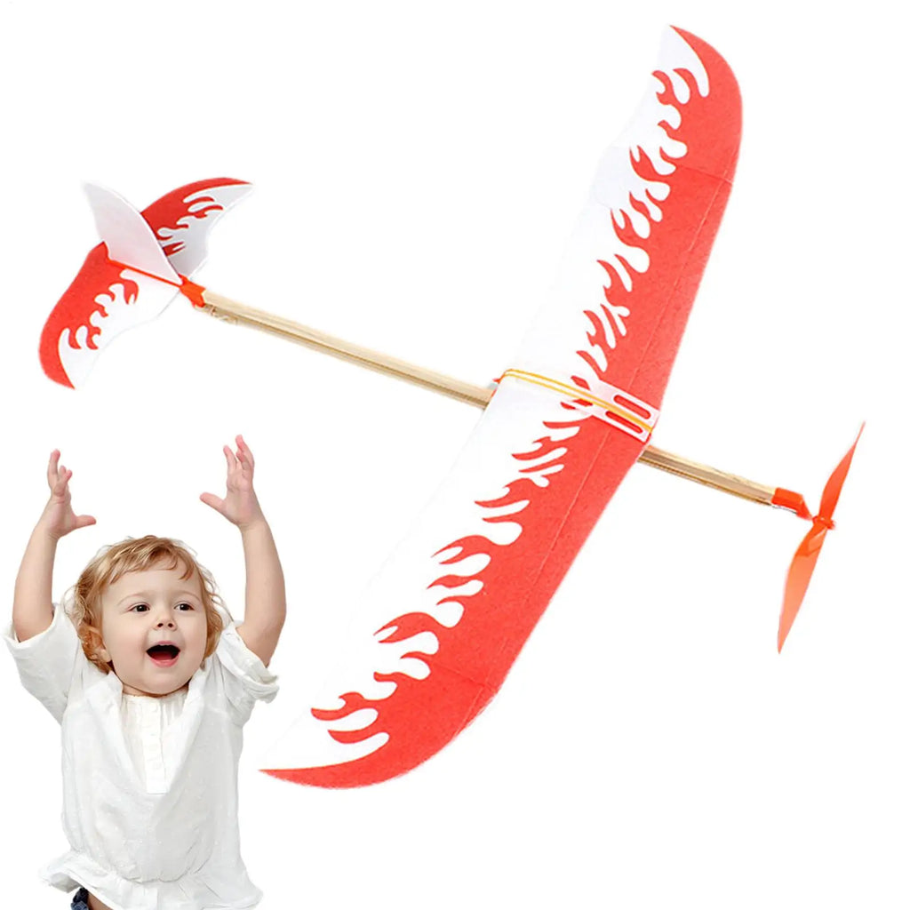 Rubber Band Airplanes Powered Glider Aircraft Kit Flying Games Play Kids Students Adults Outdoor Sports Activity Toy Zpaxo