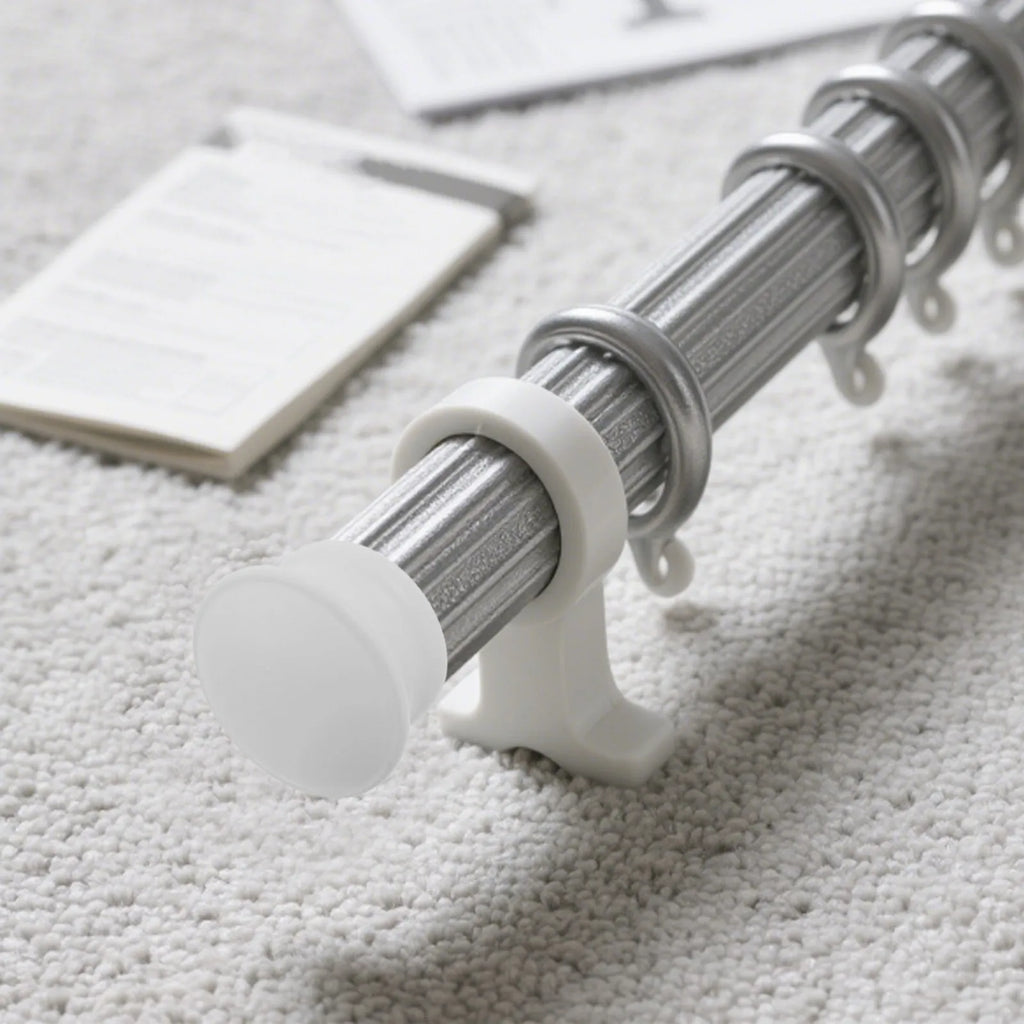 Curtain Rod Decorative End Caps White 5 M5 Screw-on Drapery Closet
