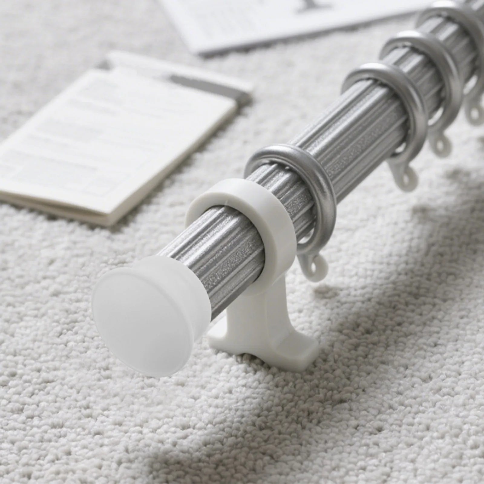 Curtain Rod Decorative End Caps White 5 M5 Screw-on Drapery Closet