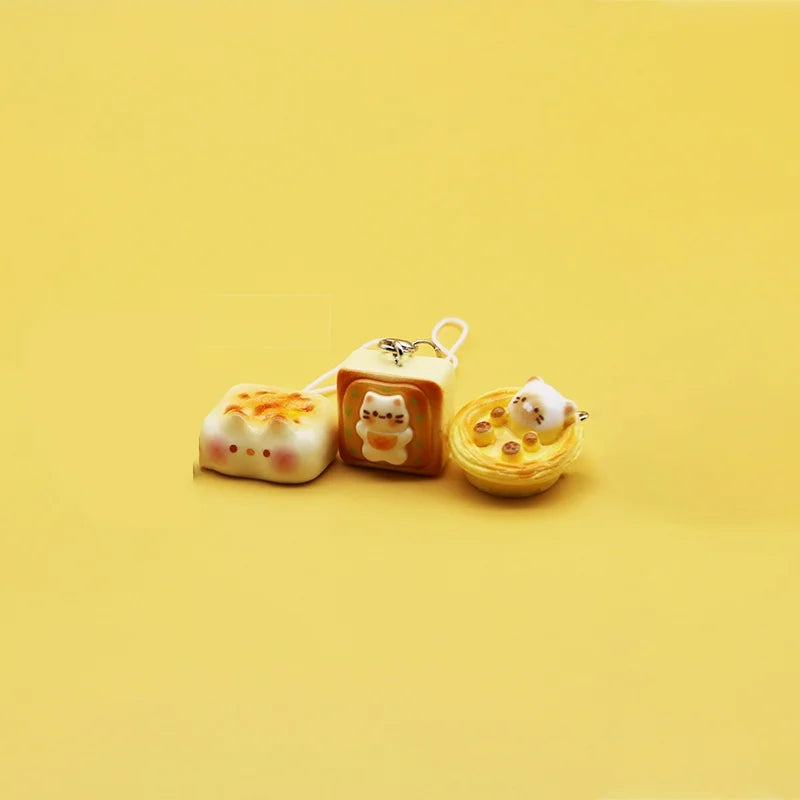 Japanese Cute Cat Bread Mobile Phone Lanyard Cartoon Charm Wrist Zpaxo