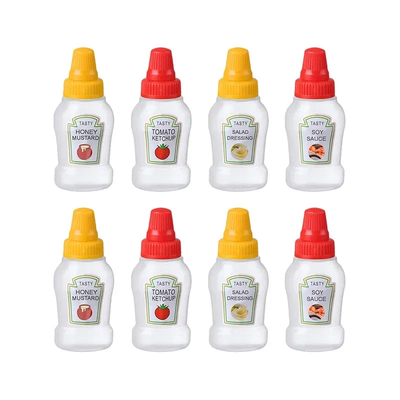 25ml Mini Condiment Bottle Camping Squeeze Bottles for Cookware Bbq Ketchup Oil Cruet Soy Sauce Kitchen Essentials Salads Tools Zpaxo 8pcs