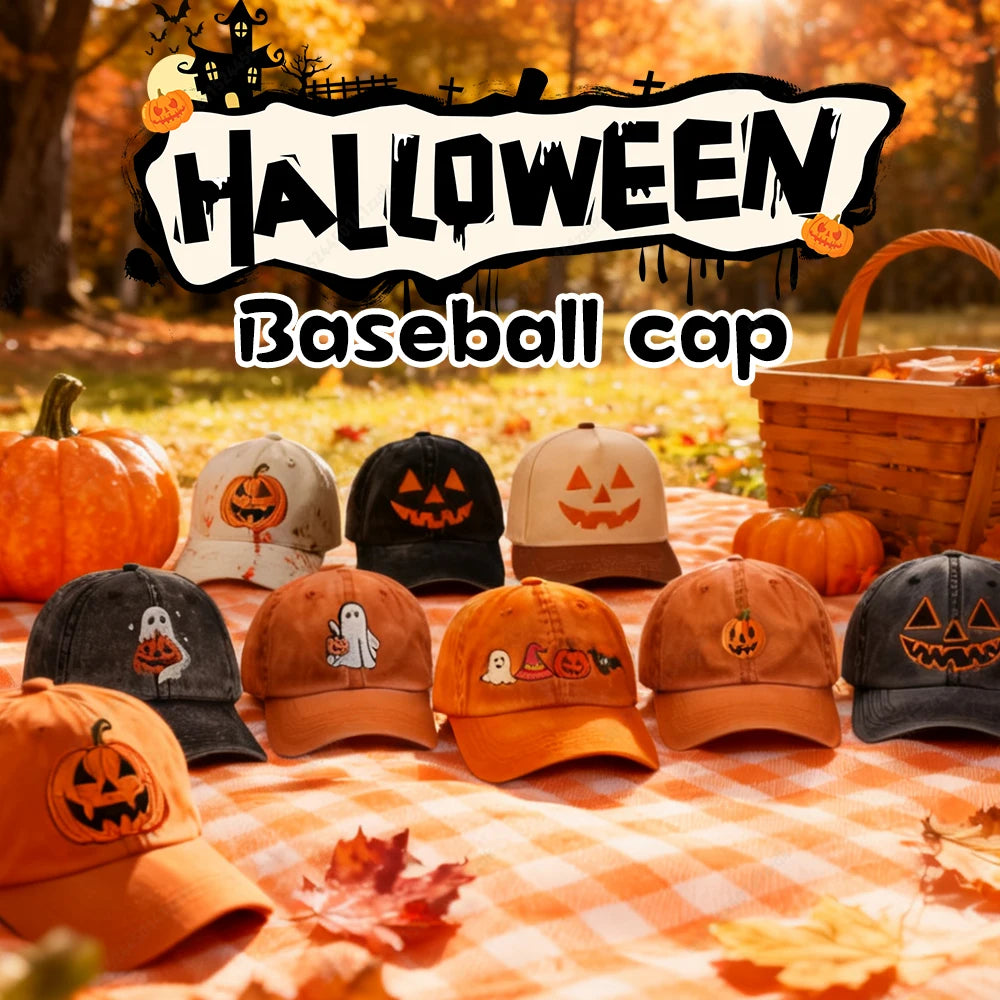 Halloween Unisex Baseball Hat Men Women Pumpkin Face Hip-hop Outdoor