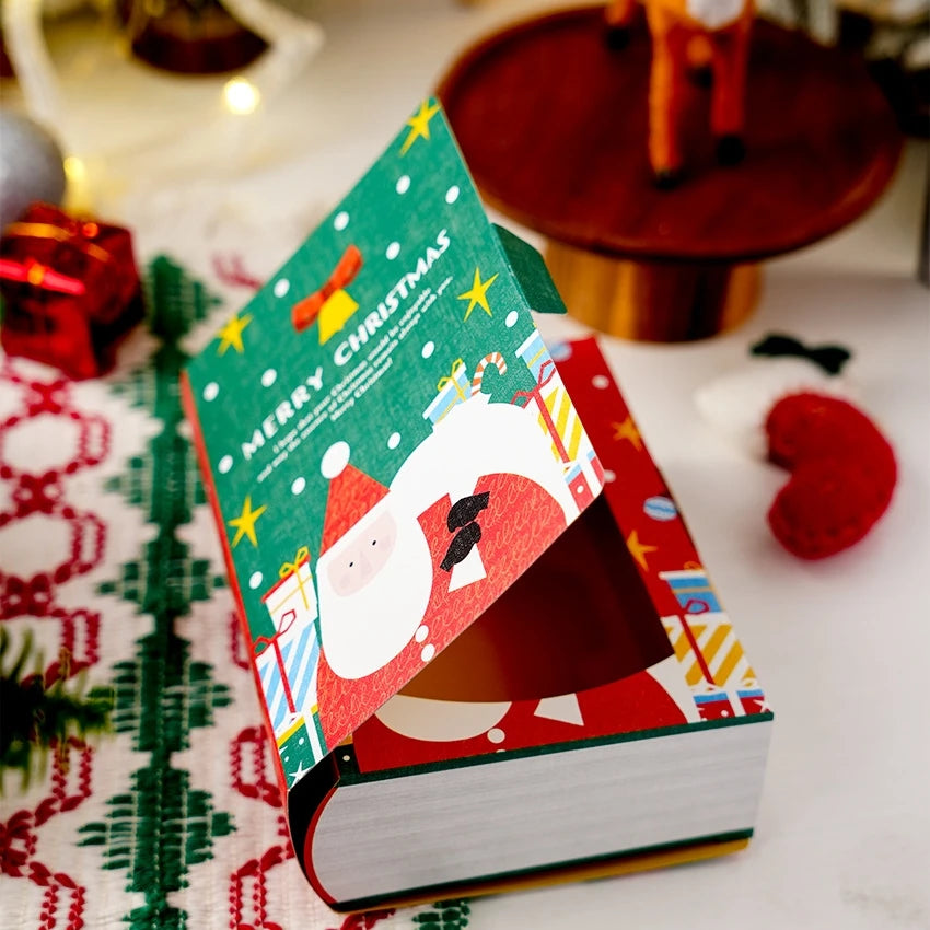 Christmas Magic Book Candy Gift Box – Xmas Party Decoration Holiday Gift Box Zpaxo