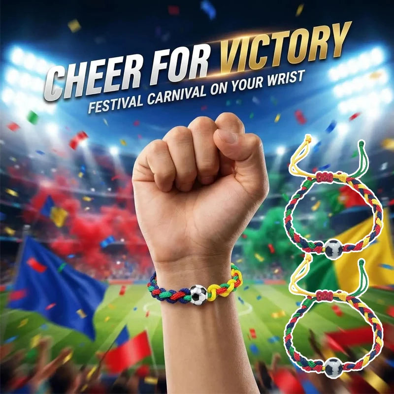 Soccer Game Series Paracord Bracelet Polymer Clay Woven Sports Rope