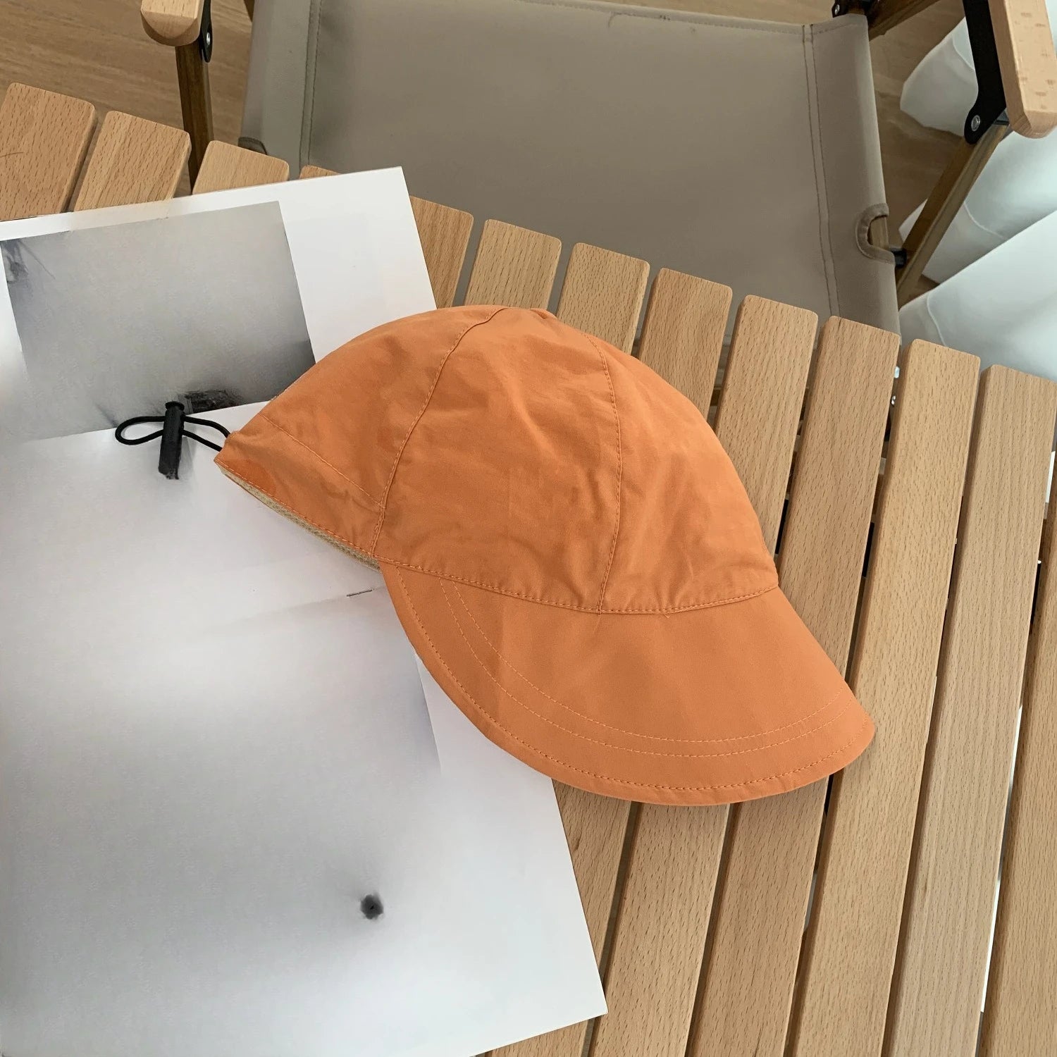 High quality summer solid color sun hat with face covering sun protection duck tongue fisherman hat outdoor sports women's hat Zpaxo Orange hat