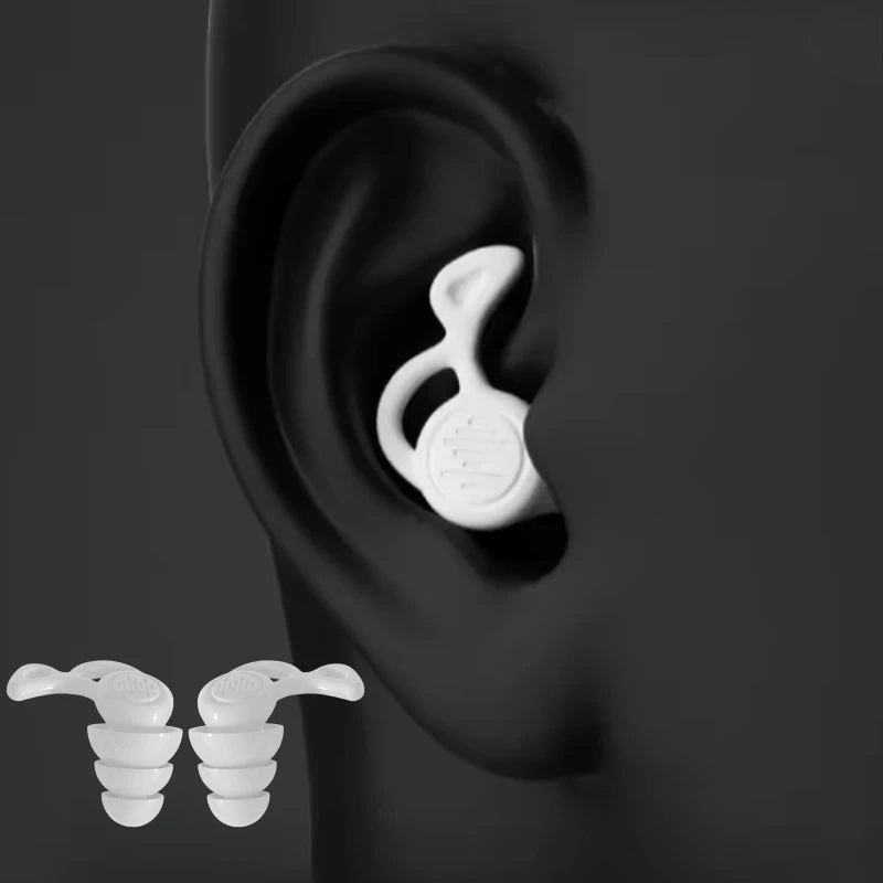 1 2 Pairs Professional 3-Layer Noise Canceling Earplugs Ultra Soft