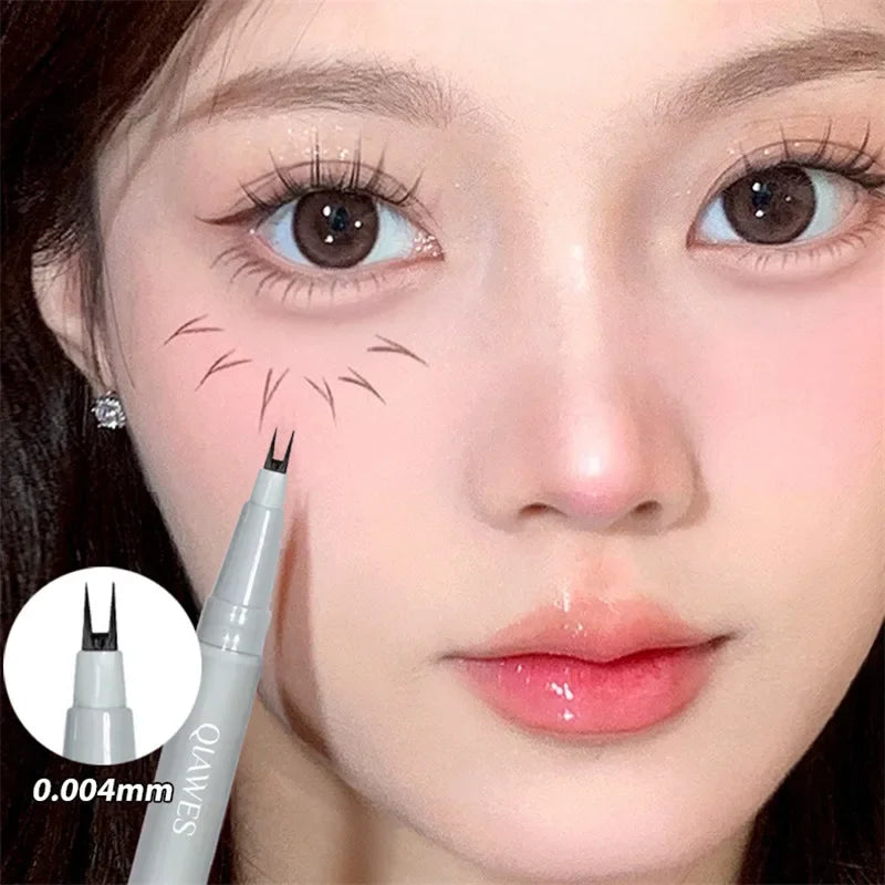 Double Forked Tip Lower Lash Pen Ultra-thin 2 Fork Liquid Eyeliner Zpaxo