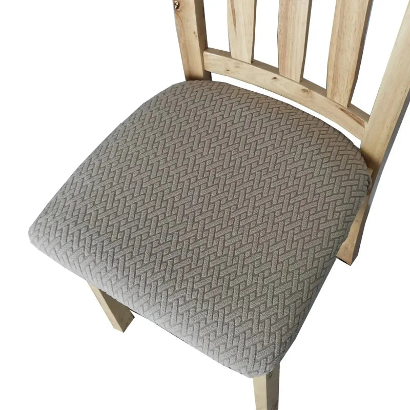 All-season Solid Chair Cushion Cover Thick Elastic Jacquard Slipcover
