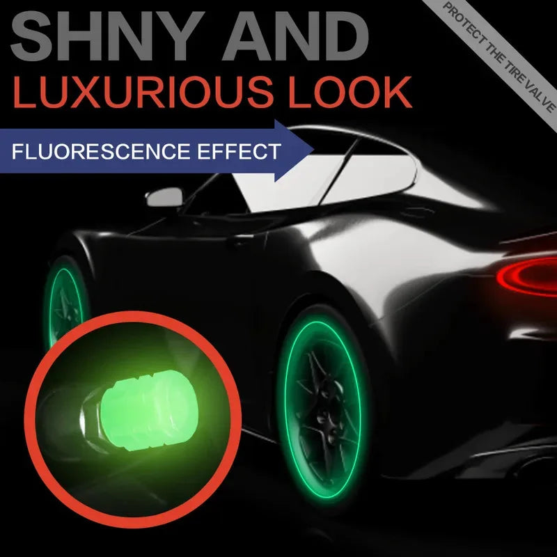 Glow-in-the-Dark Tire Valve Caps – Bike & Motorcycle | 4–20pcs