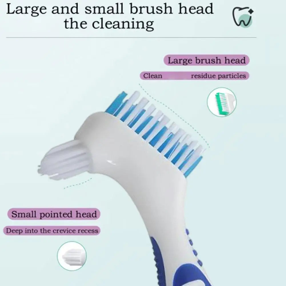 Dual-Head Denture Toothbrush – Portable Braces Oral Cleaner Denture Toothbrush Zpaxo