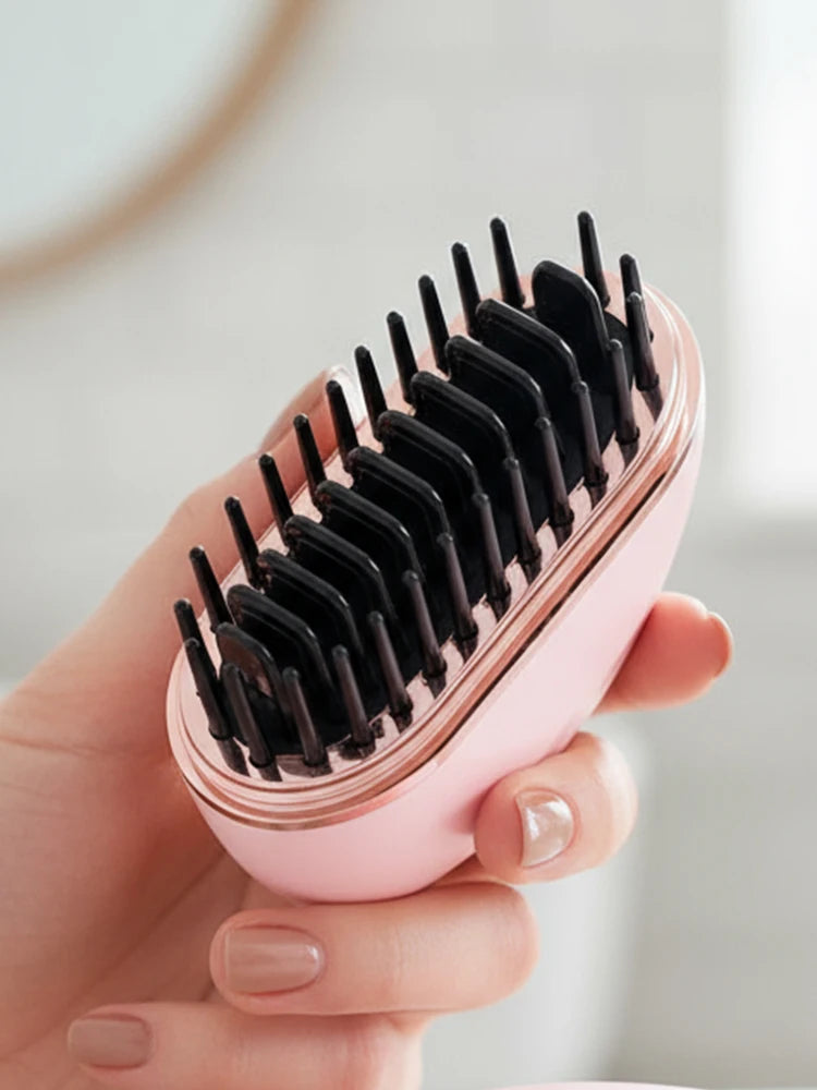 Mini Straightener Portable Hair Straightener Brush Rechargeable Fast Heating Hot Comb Hair Straightening Comb for Travel & Home Zpaxo