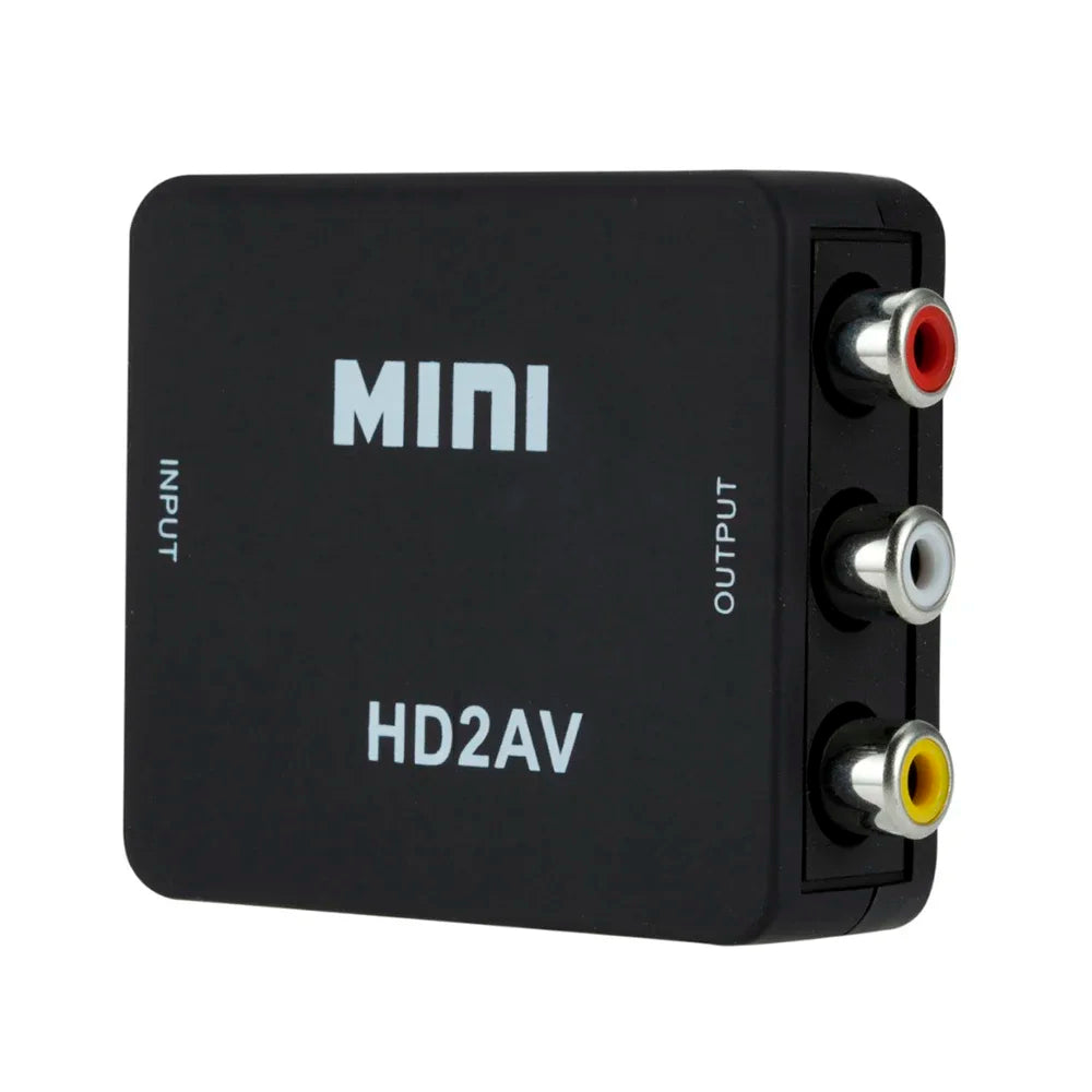 HD 1080P HDMI-Compatible to RCA Converter AV/CVSB L/R Video Box 1920*1080 60Hz HDMI-Compatible to AV Support NTSC PAL Output Zpaxo