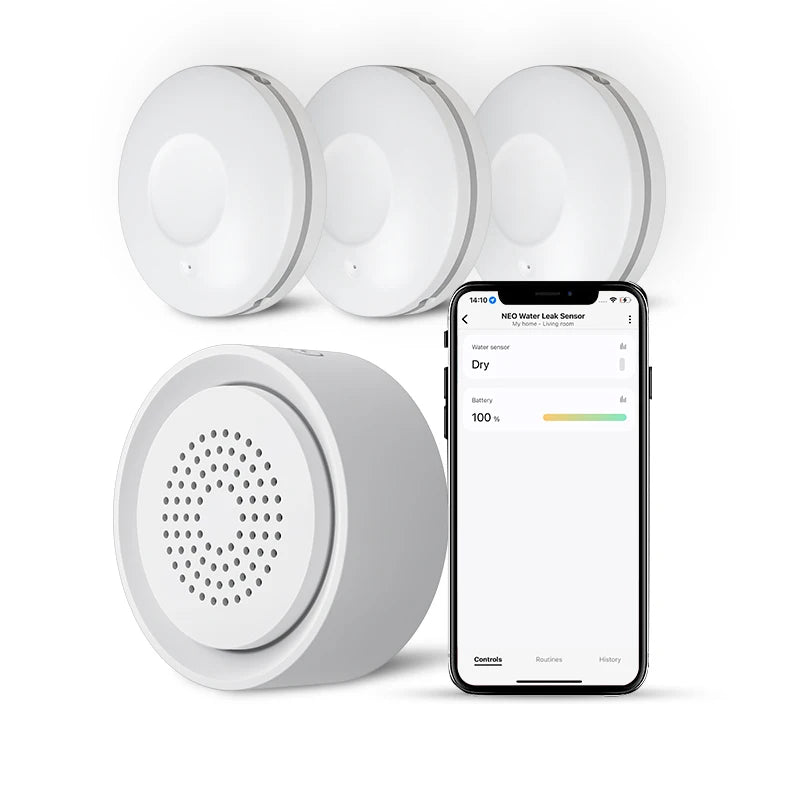 Wifi Water Leak Leakage Sensor Flood Detector With Siren Alarm Kit Battery Powered Tuya Smart Life App Control Home Automation Zpaxo