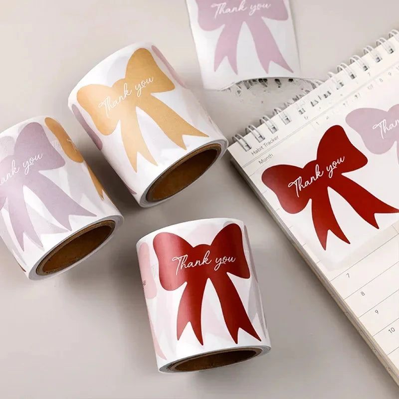 120-Piece Bow-shaped Thank You Stickers Wrapping Seals Bullet Journal