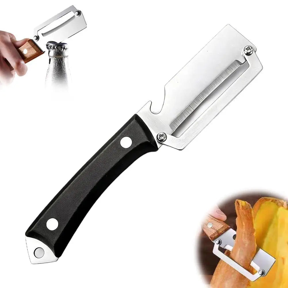 1/2PCS Multifunctional Stainless Steel Vegetable Peeler, Sharp Fruit Potato Peeler With Handle Kitchen Peeling Tool For Veggies Zpaxo Black