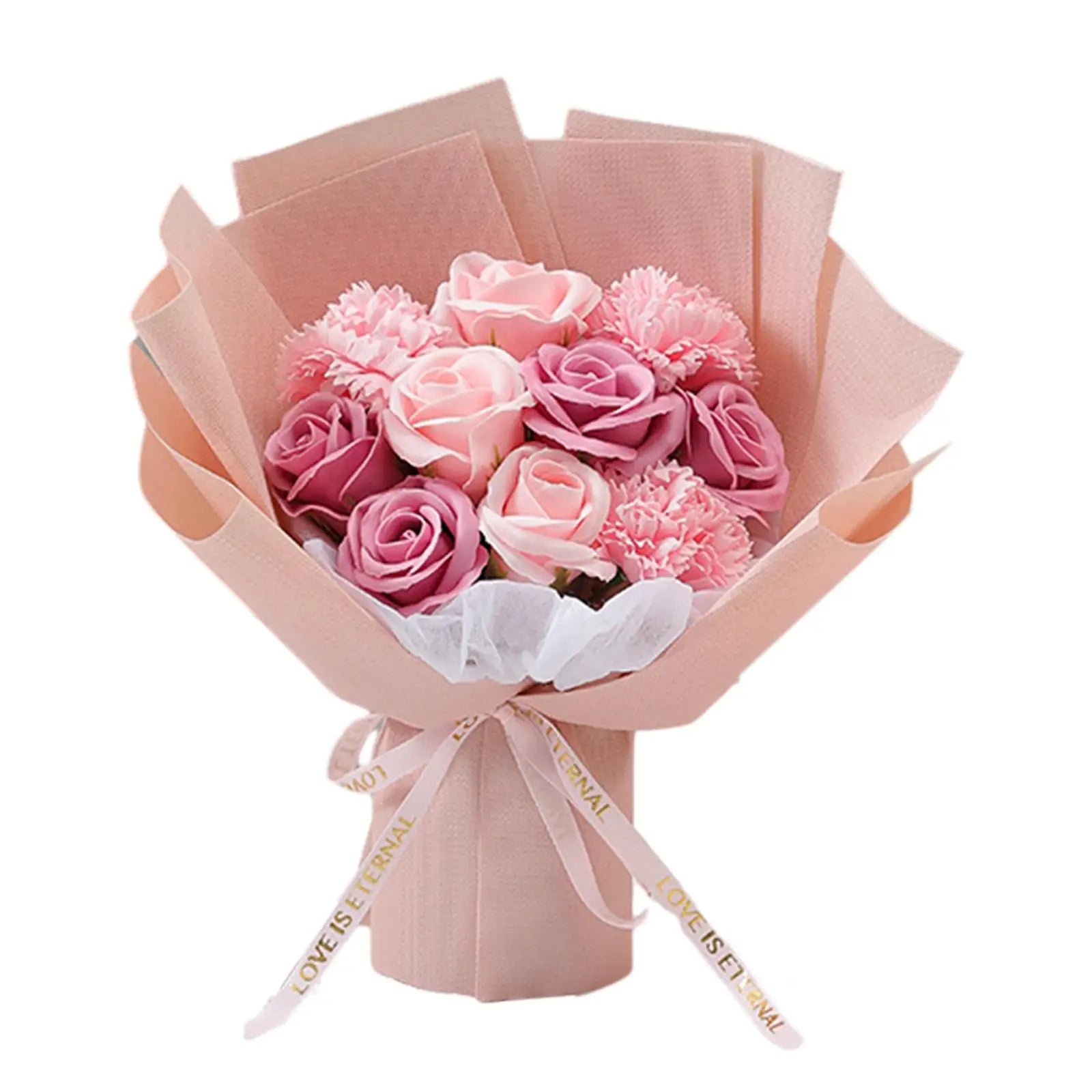 Rose Bouquet Soap Flower Message Card Tote Bag Engagement Valentines Zpaxo Pink
