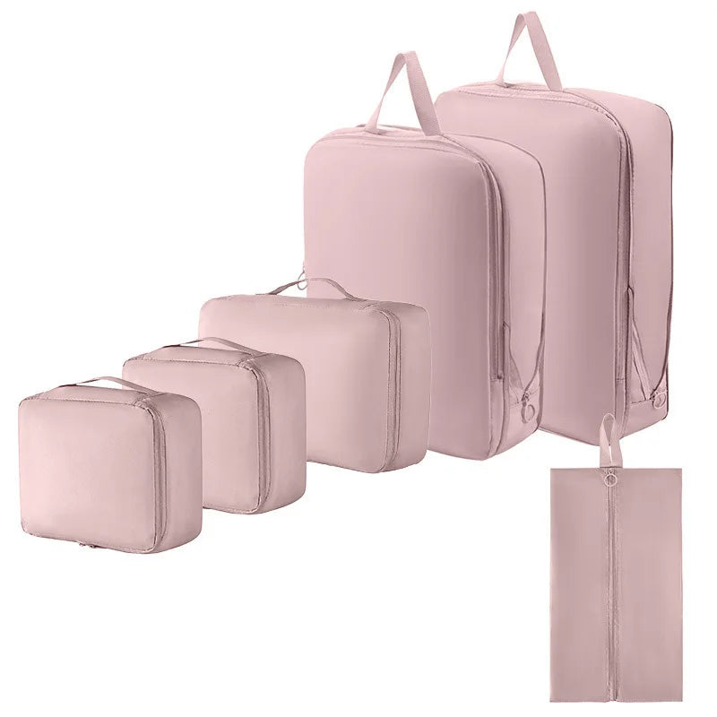 Waterproof Travel Organizer Compression Packing Cubes Suitcase