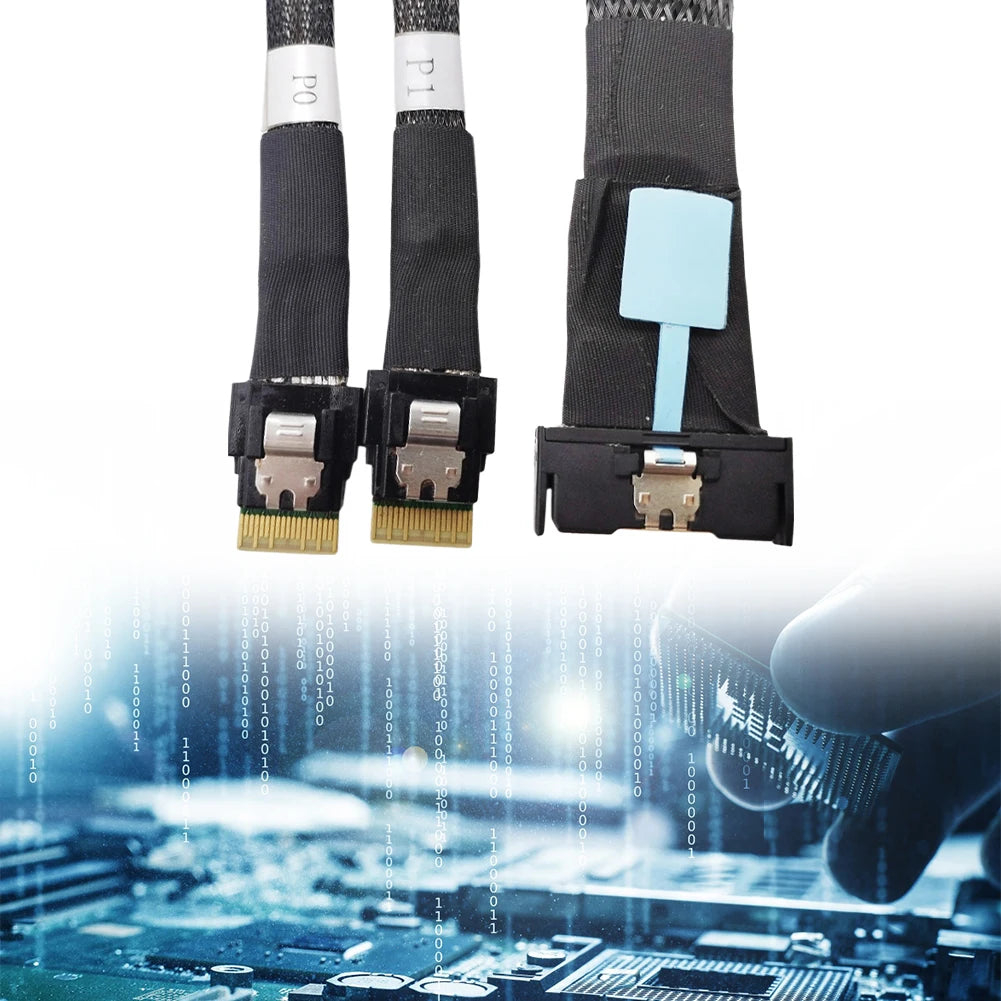 MCIO 8i Slimline SAS Dual SFF-8654 4i Cable PCIE5 0 Server Connection
