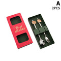 Chinese New Year Themed Cutlery Set Stainless Steel Creative Cartoon Year Of The Horse Fork Spoon 2/4/6pcs Holiday Gift Cutlery Zpaxo A2PCS