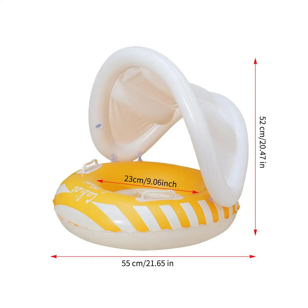 Baby Pool Float Inflatable Swim Ring Canopy Removable Seat Kids Water Zpaxo B