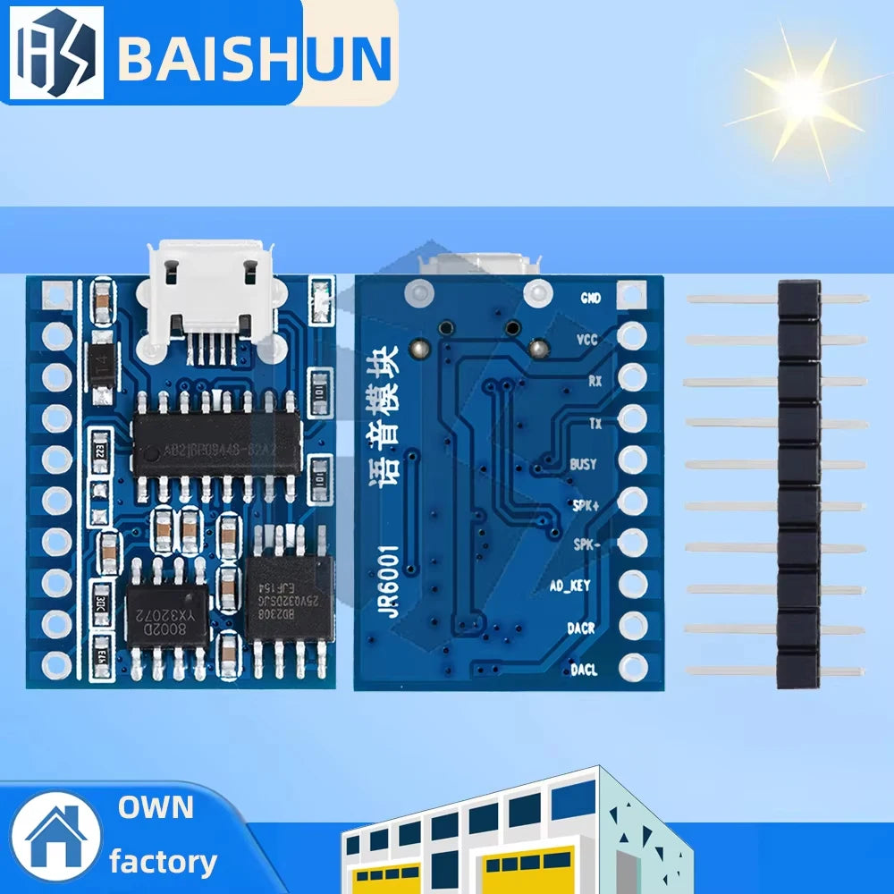 JR6001 Customizable Voice Control Module Serial Audio Recognition Zpaxo Default Title