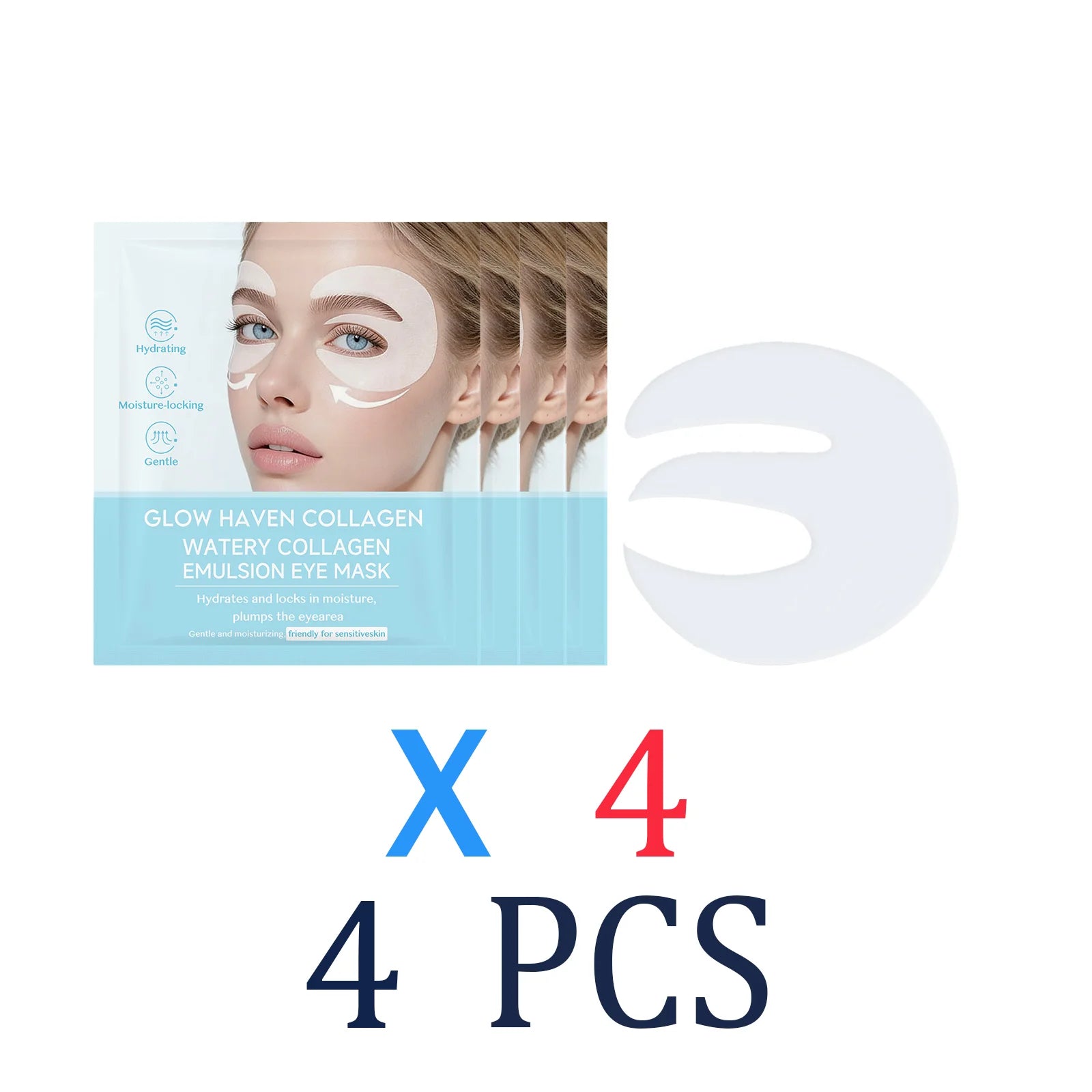 Vitamin C Collagen Under Eye Patches Hydrating Eye Mask for Puffiness Overnight Recovery Anti-Aging Eye Care Deep Moisturizing Zpaxo 4 Pcs