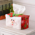 Christmas Tissue Paper Holder – Festive Tabletop Ornament Decor Christmas Tabletop Decor Zpaxo Red