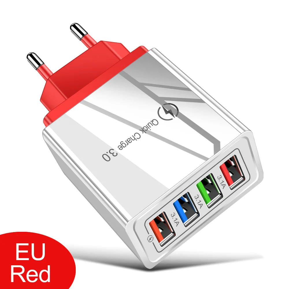 Iphone 14 USB Charger Quick Charge 3 0 Samsung Xiaomi Mi Tablets Zpaxo EU Red