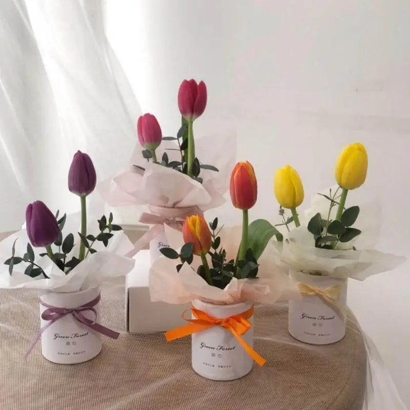 Artistic Paper Flower Container Stable Base Elegant Presentation Box