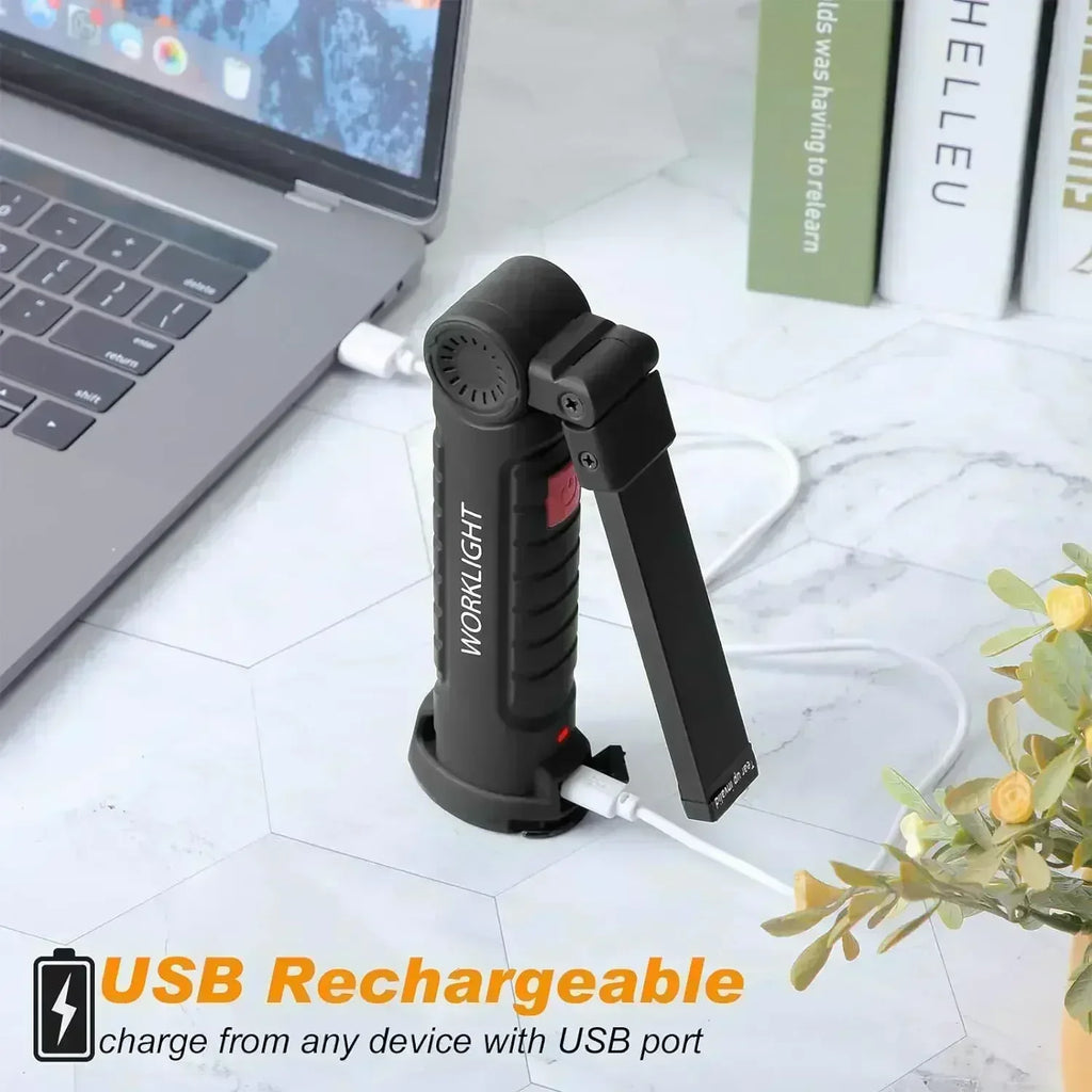 LED COB Work Light – Magnetic, Rechargeable, 360° Rotating