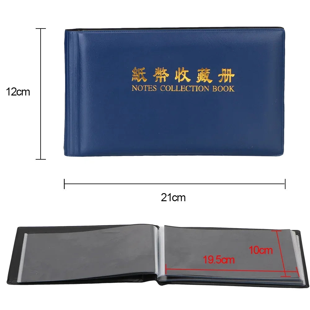 20 Pages Paper Money Collection Album Collection Pockets Loose Leaf Sheet Creative Money Banknote Protective Bag for Collector Zpaxo