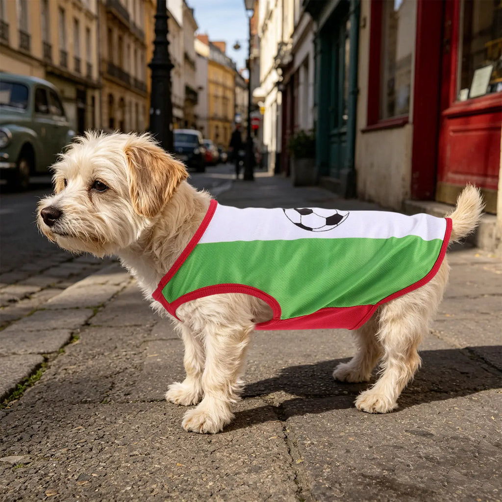 Soccer Dog Jersey Sleeveless Pet Tank Colors Red Green White