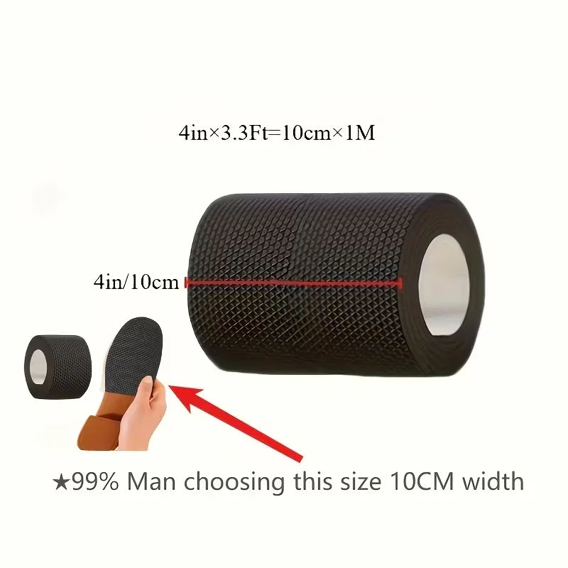 Self-Adhesive Shoe Sole Protector Non-Slip Noise-Reducing Repair Tape for High Heels Sneakers Sandals Anti-Wear Sticker Zpaxo 10cm x 1m