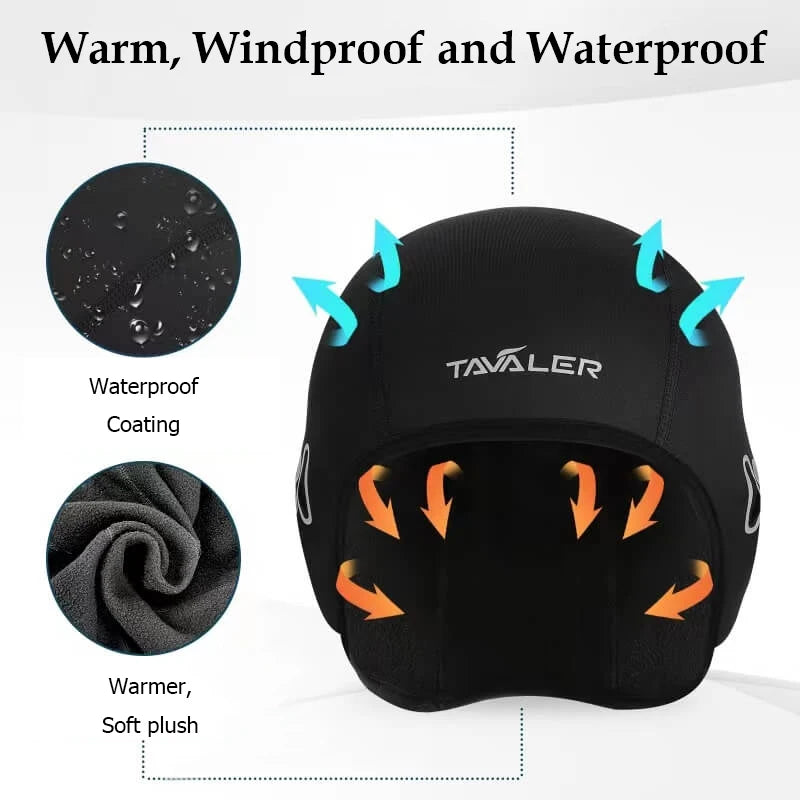 Winter Thermal Cycling Cap Outdoor Under MTB Helmet Liner Fleece Hat Sports Men Bicycle Skiing Beanie Running Hiking Skullcaps Zpaxo