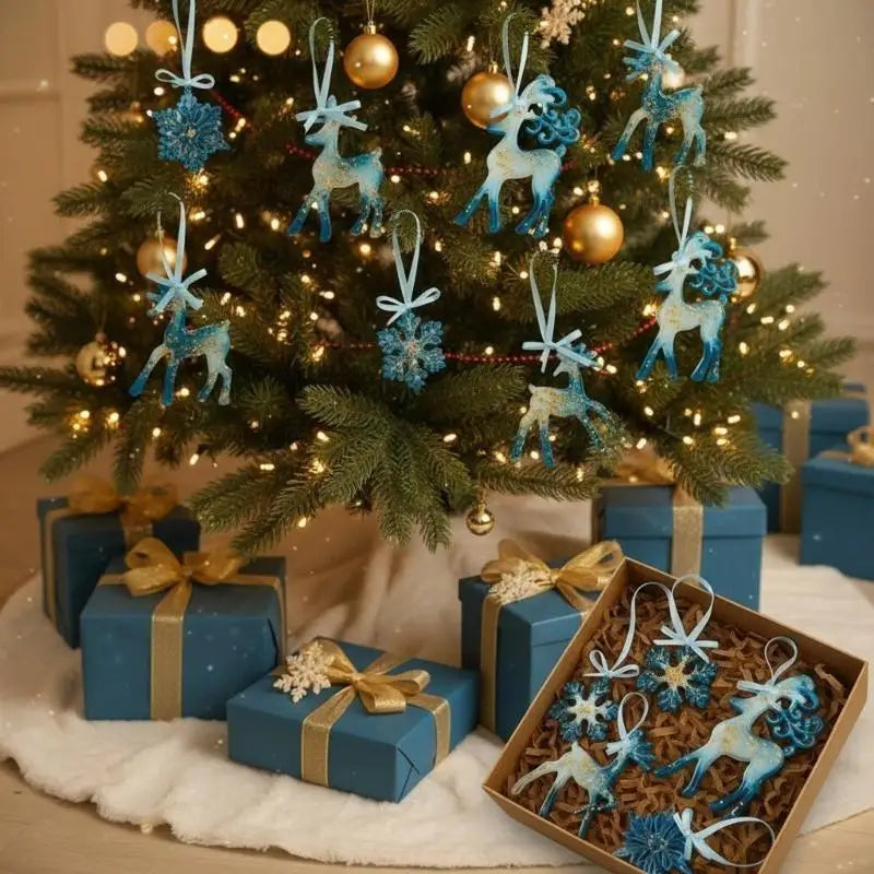 Christmas Holiday Ornament Reindeer Snowflake Resin Waterproof Easy