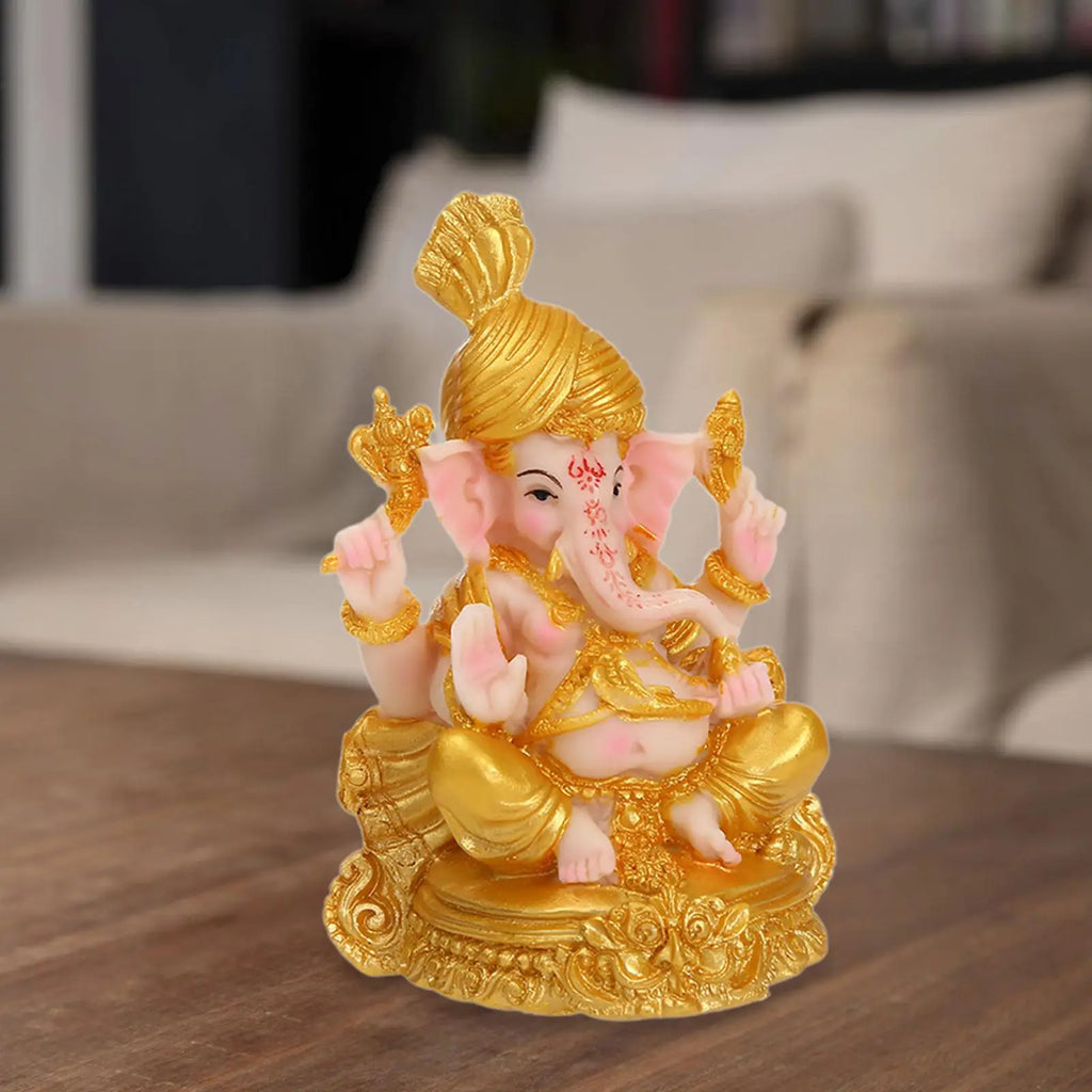 Resin Elephant Buddha Statue Craft Decorative Collectible Sculpture Carving Figurine for Bedroom Yard Home Garden Bookshelf Zpaxo
