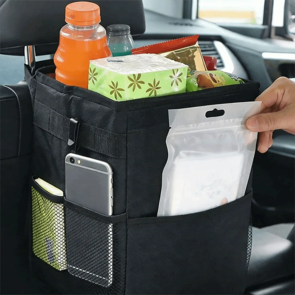 Oxford Cloth Car Trash Can Waterproof Washable Hanging Garbage Bag Zpaxo