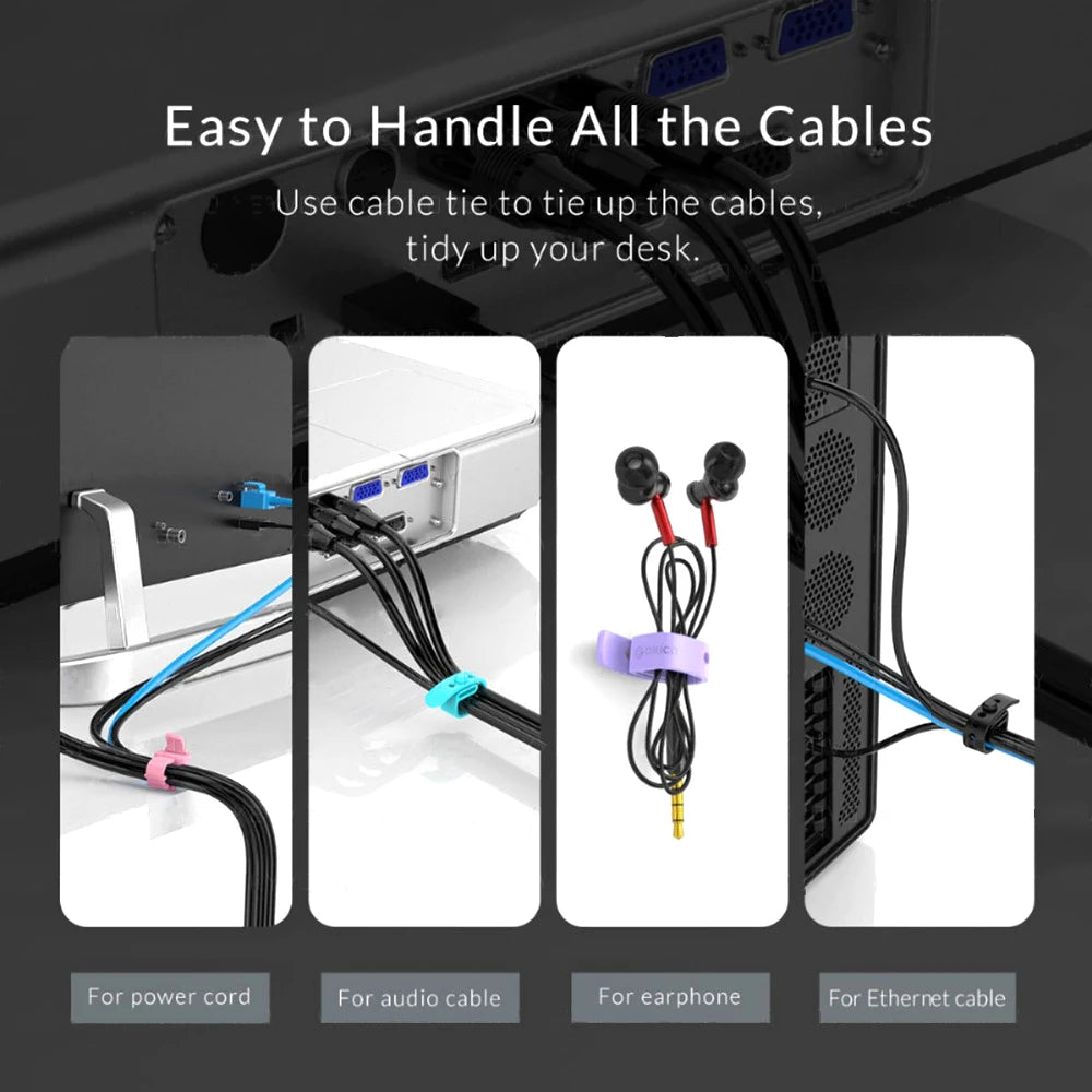 4-20pcs Silicone Cable Winder Organizer Earphone Clip Phone Charging Wire Cord Management Buckle Straps Line storge Holder Clips Zpaxo