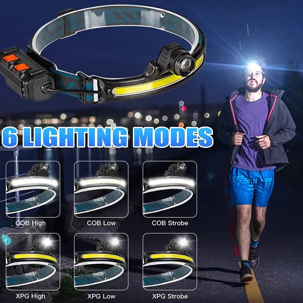 KDULIT XPG+COB LED Headlamp | USB Rechargeable, 6 Modes LED Headlamp Zpaxo