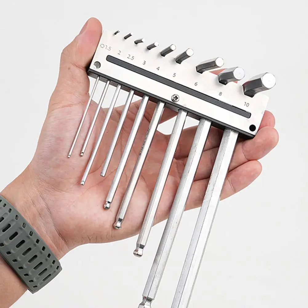 Allen Wrench Holder Organizer – Stainless Steel 1.5–10mm Wall Mount Wrench Holder Rack Zpaxo